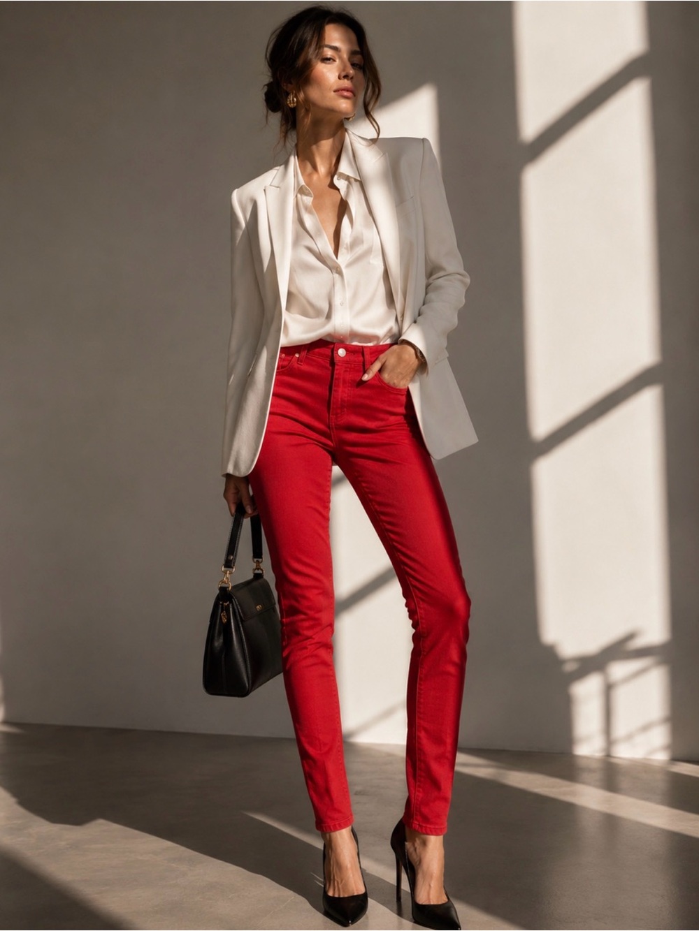 Pilcro and the Letterpress Red Skinny Jeans